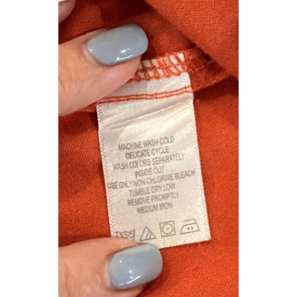 King Size Men’s Short Sleeve Button Down Camp Shirt Orange 3XL - Picture 5 of 5